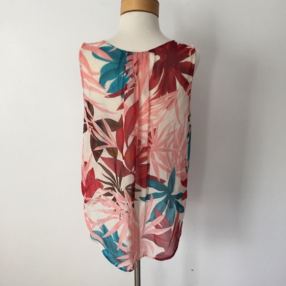 Joie Sheer Tropical Silk Blouse - Picture 3 of 7